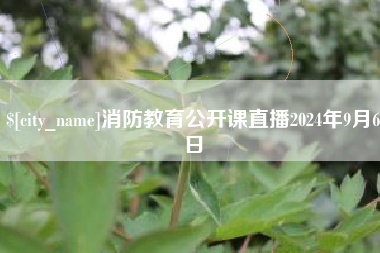 吐鲁番消防教育公开课直播2024年9月6日