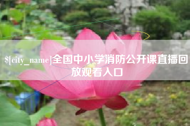 吐鲁番全国中小学消防公开课直播回放观看入口