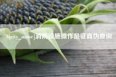 吐鲁番消防设施操作员证真伪查询