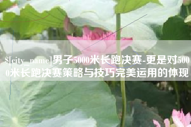 吐鲁番男子5000米长跑决赛-更是对5000米长跑决赛策略与技巧完美运用的体现