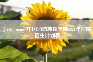吐鲁番中国消防救援学院2021年河南招生计划表