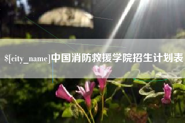 吐鲁番中国消防救援学院招生计划表