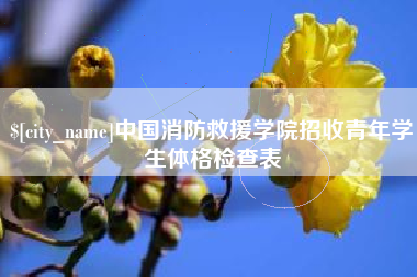 吐鲁番中国消防救援学院招收青年学生体格检查表